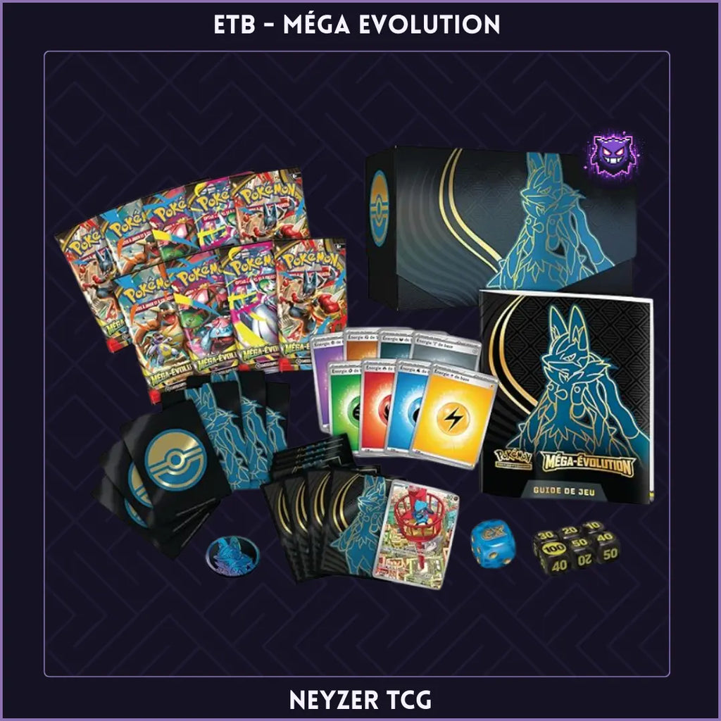 ETB Mega Evolution Mega Lucario détails produits et accessoires