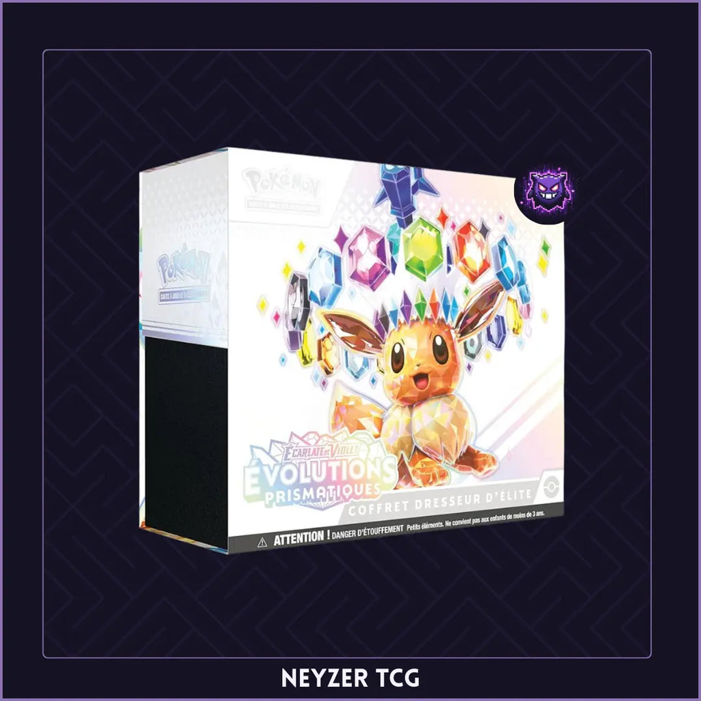 ETB évolutions prismatiques du bloc écarlate et violet avec le Pokémon évoli terracristal
